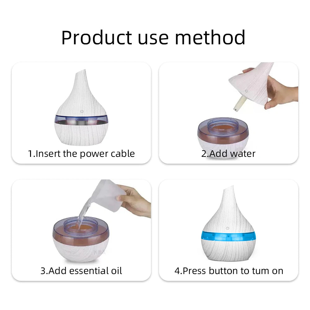 300ml USB Diffuser/Air Humidifier with Multi-Color LED lights GlowNest
