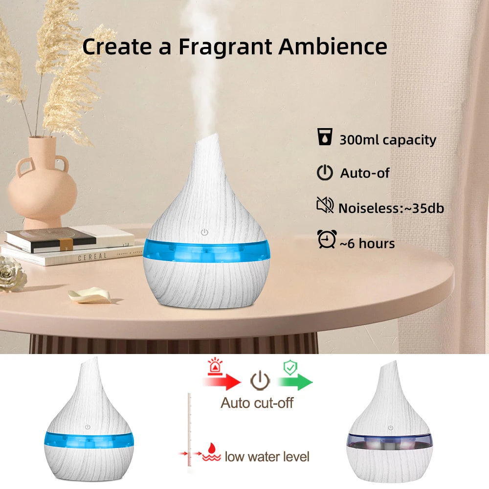 300ml USB Diffuser/Air Humidifier with Multi-Color LED lights GlowNest