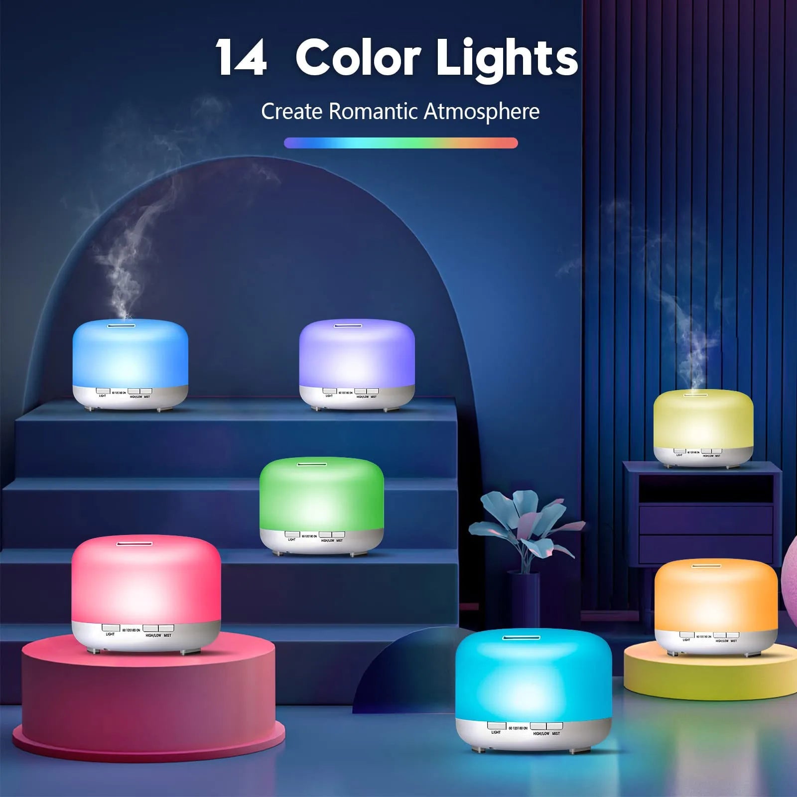 500ML Aroma Essential Oil Aromatherapy Diffuser Humidifier (with Remote Control) GlowNest