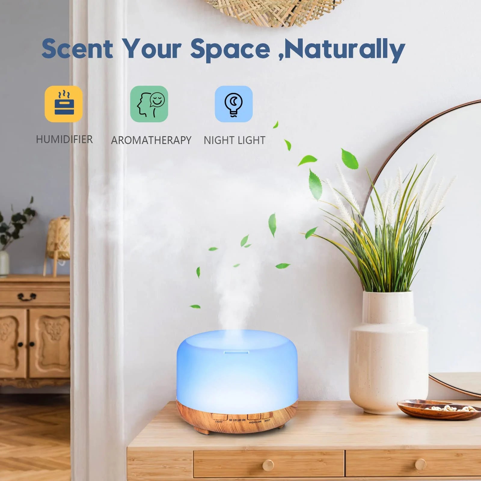 500ML Aroma Essential Oil Aromatherapy Diffuser Humidifier (with Remote Control) GlowNest