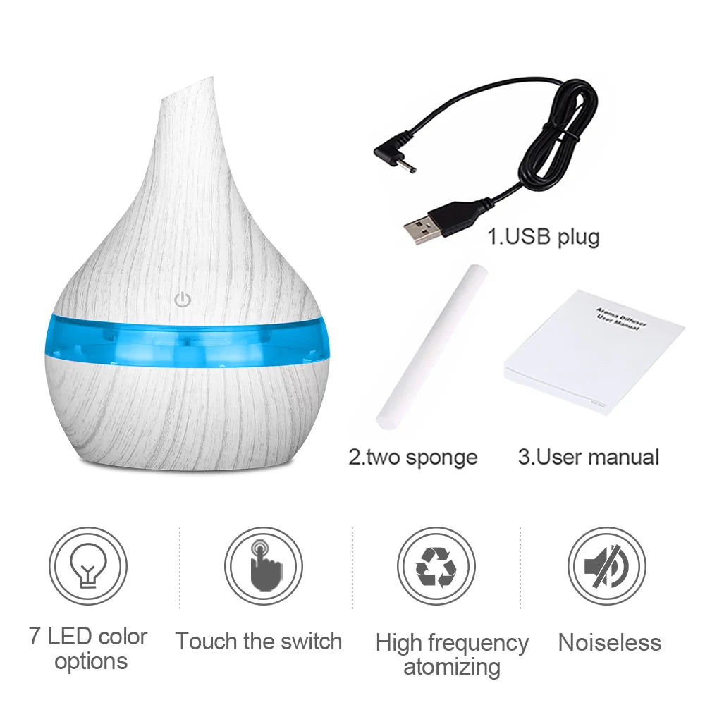 300ml USB Diffuser/Air Humidifier with Multi-Color LED lights GlowNest